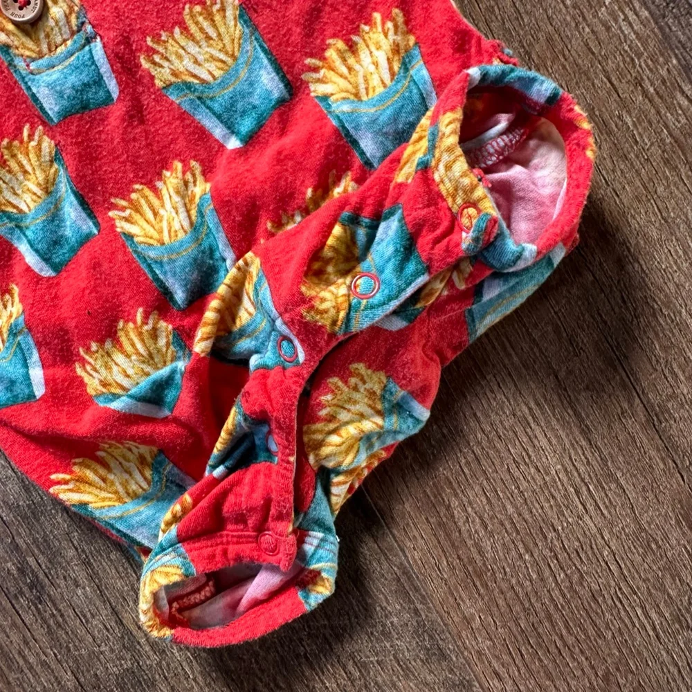 Baby Posh Peanut Bodysuit 3-6 Months Red Yellow French Fries